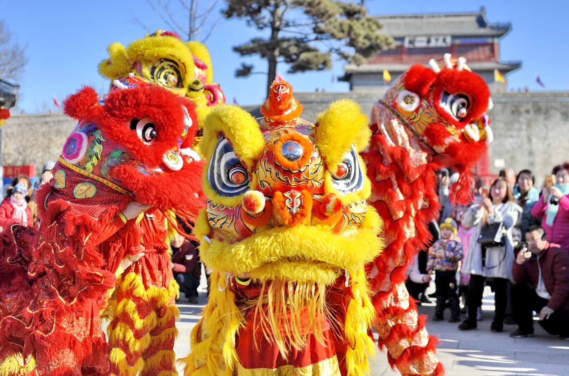 Look out for energetic lion dances and traditional folk games 